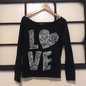 Black off shoulder sweatshirt